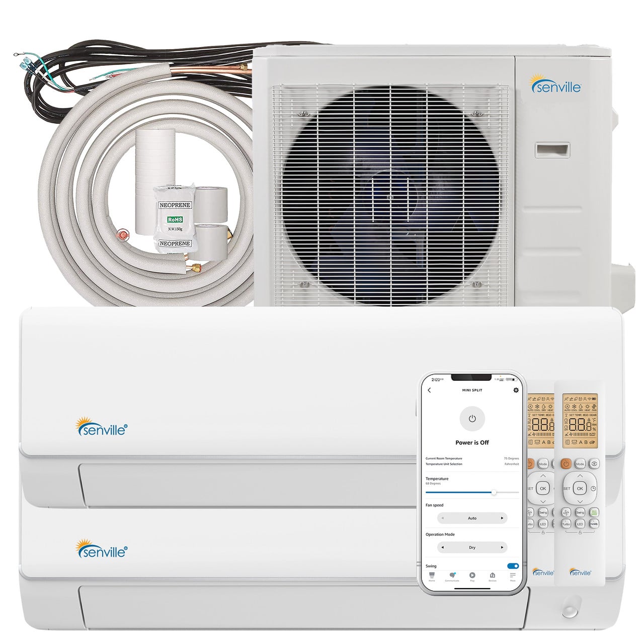 28000 BTU Dual Zone Mini Split Air Conditioner / Heat Pump - SENA/30HF/D