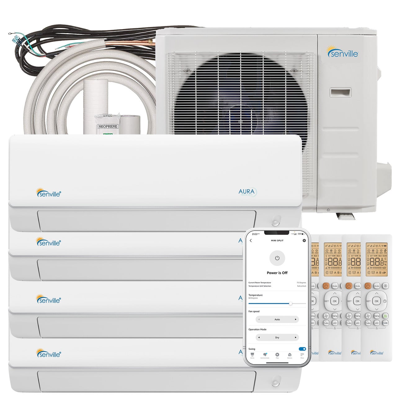 36000 BTU Quad Zone Mini Split Air Conditioner / Heat Pump - SENA/36HF/Q